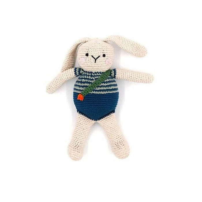 Pebble Plush Crochet Rabbit Petrol Blue