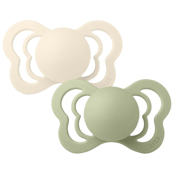 2 Chupetas Bibs Couture Ivory/Sage 0-6m