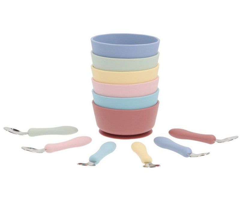 Taça em Silicone com Ventosa e Colher em Inox Tutete Sage