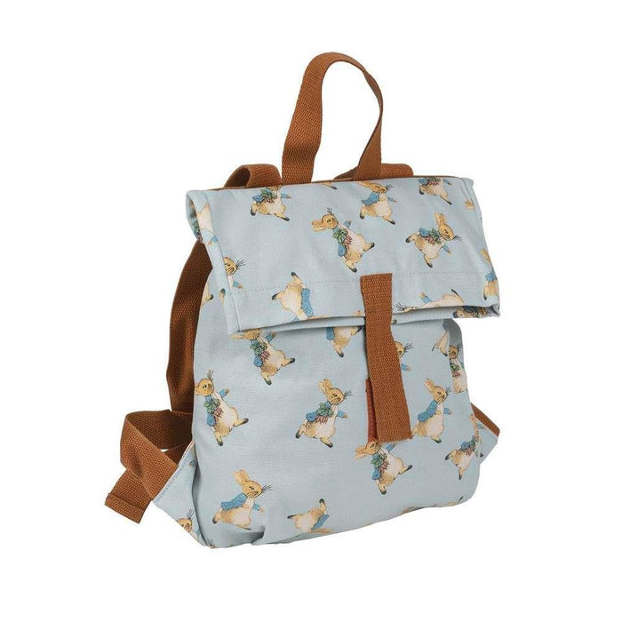 Mochila Roll Top Peter Rabbit Azul e Castanho 30x28cm