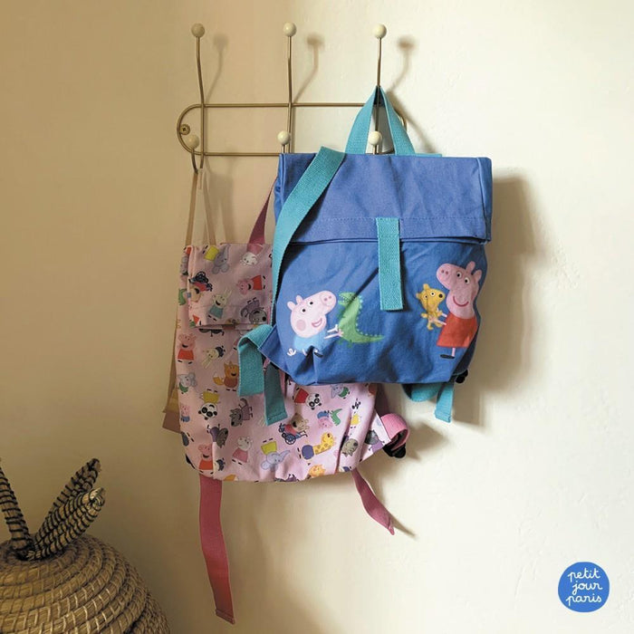 Mochila Roll Top Peppa Pig Azul 30x28cm