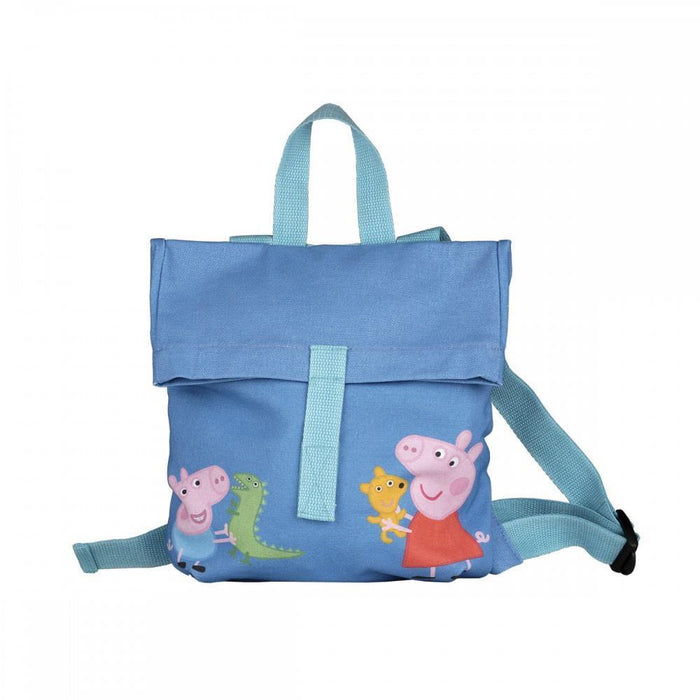 Mochila Roll Top Peppa Pig Azul 30x28cm