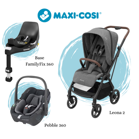 Pack Maxi-Cosi Leona² Select Grey + Pebble Essential Graphite + Base