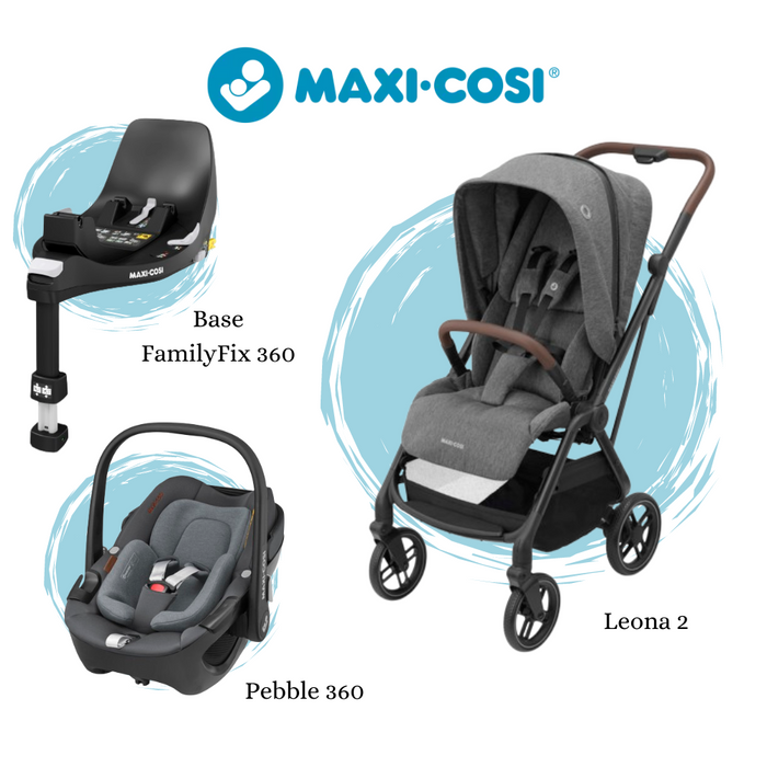 Pack Maxi-Cosi Leona² Select Grey + Pebble Luxe Twillic Grey + Base