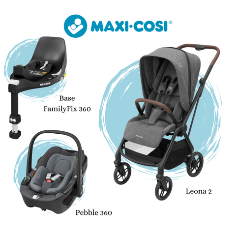 Maxi Cosi Pack Leona 2 Select Gris+Pebble Luxe Twillic Gris+Base