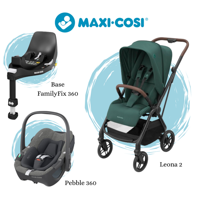 Pack Maxi-Cosi Leona² Essential Green + Pebble Select Grey + Base