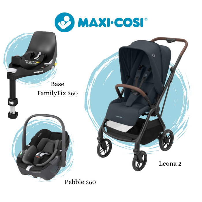 Pack Maxi-Cosi Leona² Essential Graphite + Pebble Essential Black + Base