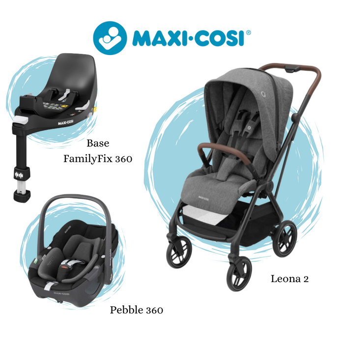 Pack Maxi-Cosi Leona² Select Grey + Pebble Essential Black + Base