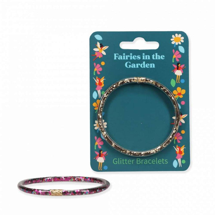 2 Pulseiras com Glitter Fadas no Jardim