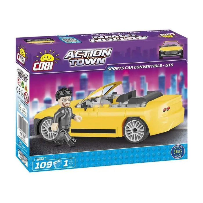 ActionTown Carro Speed Cabrio Amarelo com Figura 109Pçs