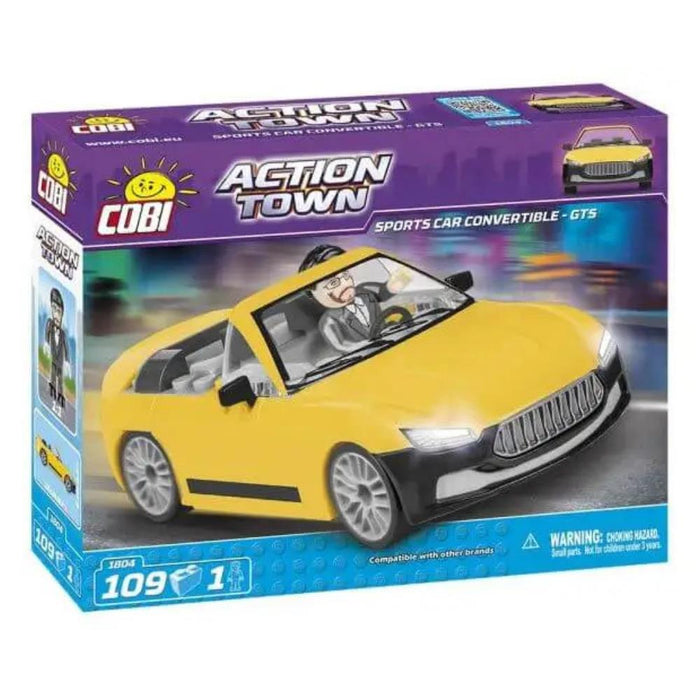 ActionTown Carro Speed Cabrio Amarelo com Figura 109Pçs