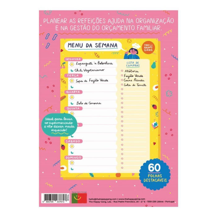 Bloco "Menu da Semana" Happy Colors