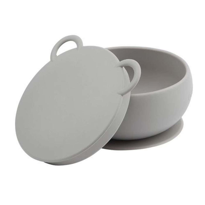 Minikoioi Silicone Cup with Suction Cup and Lid Gray