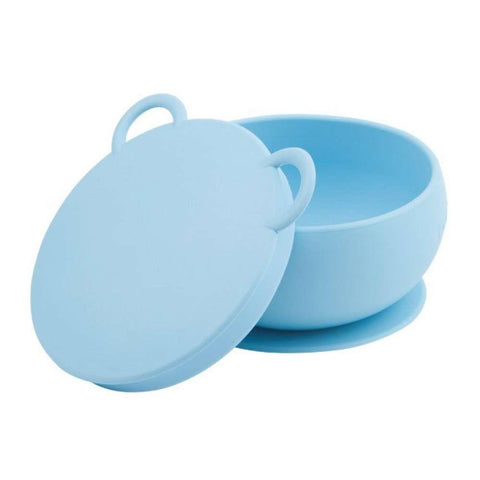 Minikoioi Silicone Cup with Suction Cup and Blue Lid