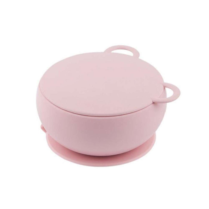 Minikoioi Silicone Cup with Suction Cup and Pink Lid