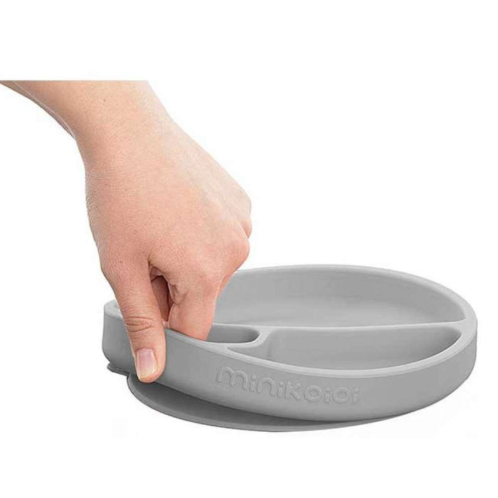 Minikoioi Silicone Plate with Gray Dividers