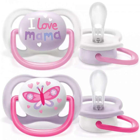 Avent 2 Ultra Air Happy Pacifier 0-6m Girl