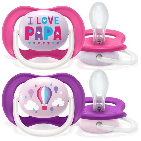 Avent 2 Ultra Air Happy Pacifier 6-18m Girl