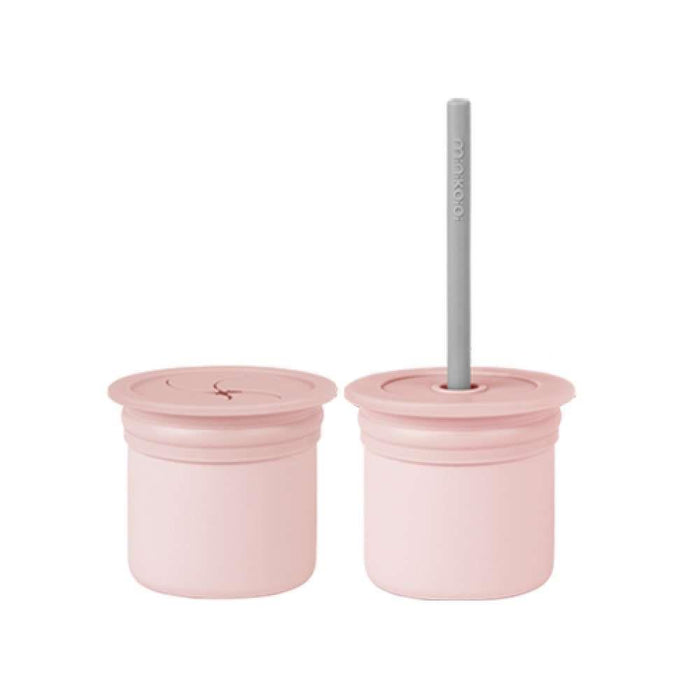 Minikoioi Pinky Pink Vaso para sorber/aperitivos con pajita de silicona