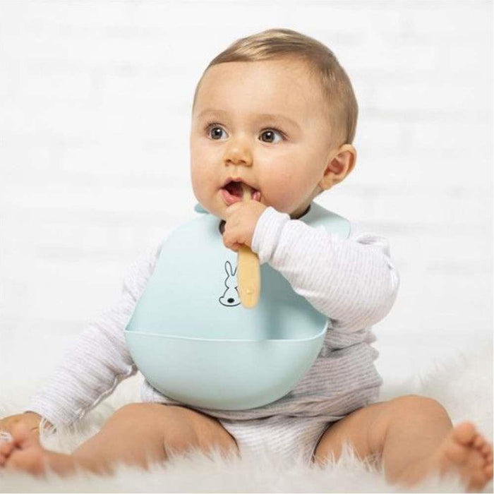 Nattou Blue Silicone Bib