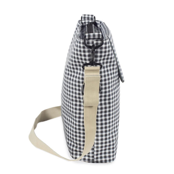 Saco com Muda Fraldas I Love Vichy Preto