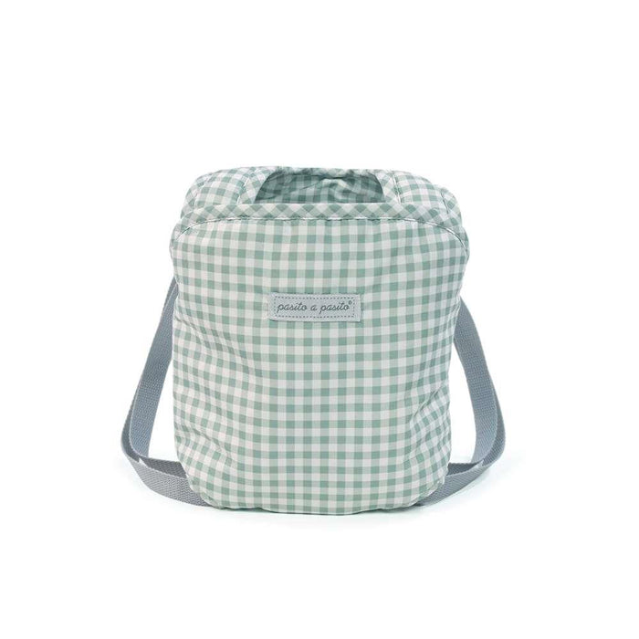 Mochila Porta Bebés para Boneca Tom Vichy Verde