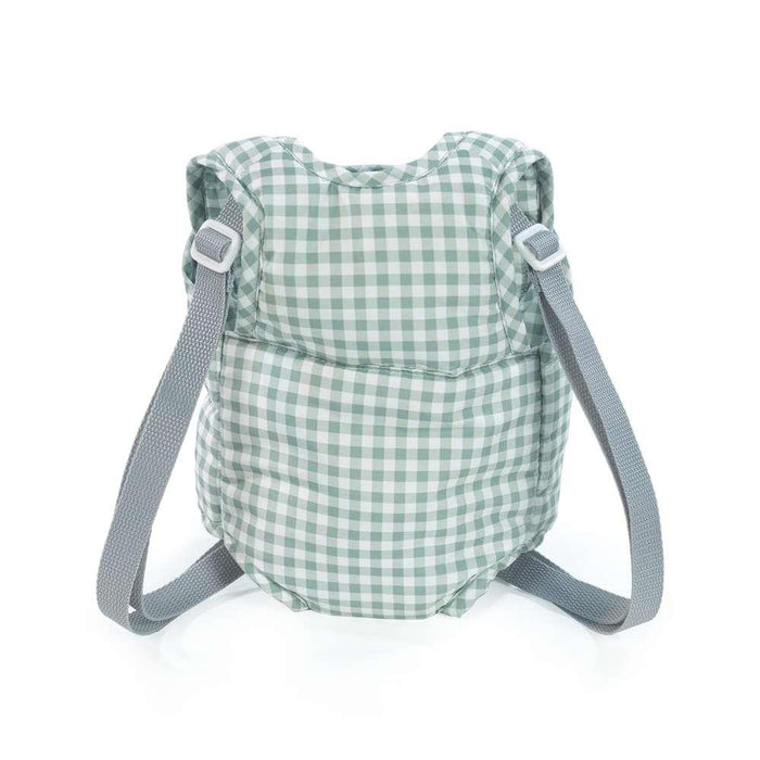 Mochila Porta Bebés para Boneca Tom Vichy Verde